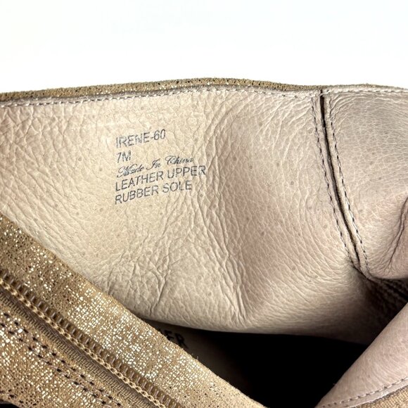 Donald J. Pliner Irene-60 Metallic Gold Peep-Toe Booties - Size 7M - Picture 9 of 13